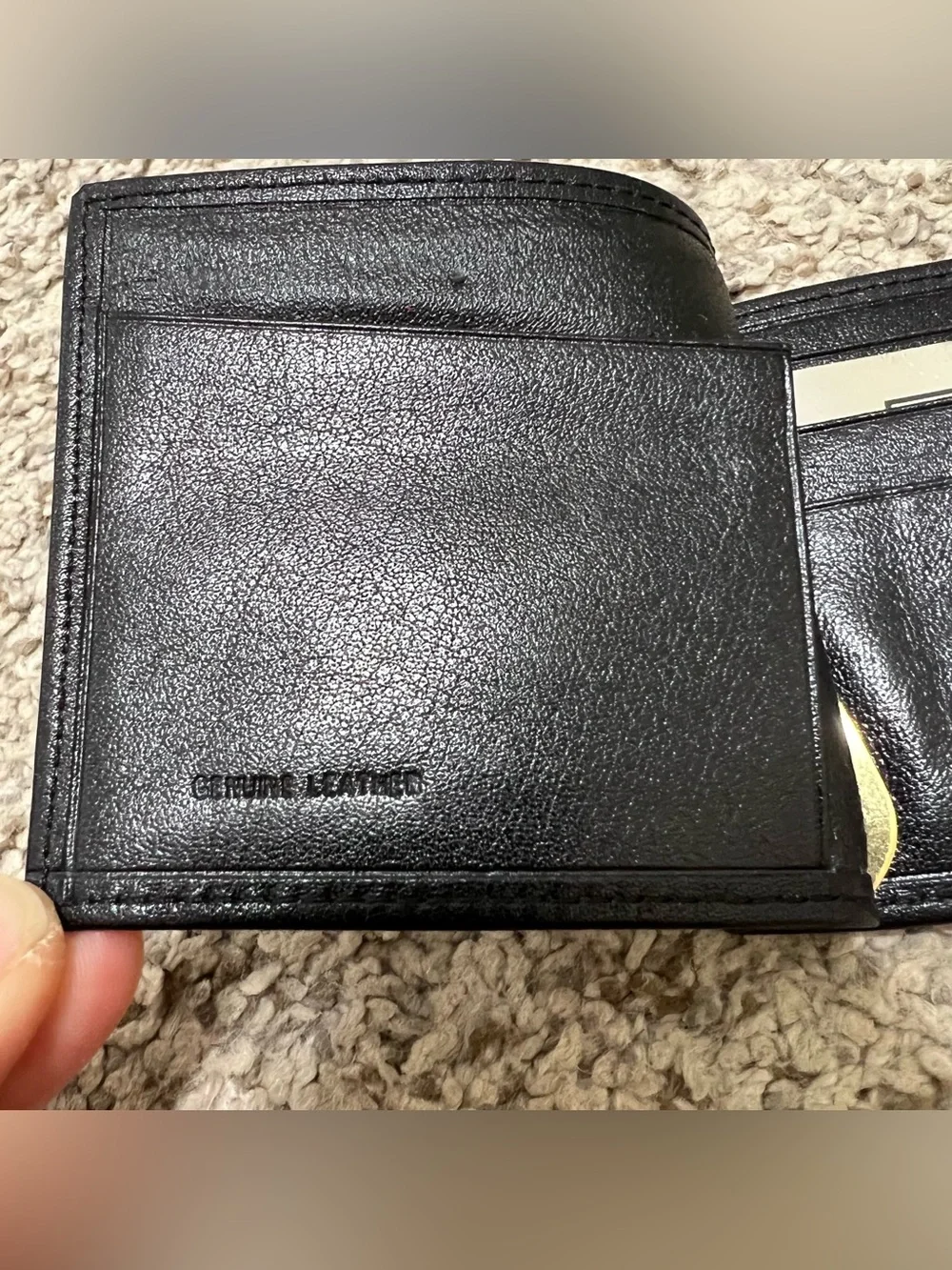 Christopher Hayes Men's Classic Black Leather Bifold Money Clip Wallet